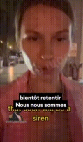 一名在以色列的乌克兰妇女发布视频表示，她在听到防空警报后前往防空洞，但是防空洞门
