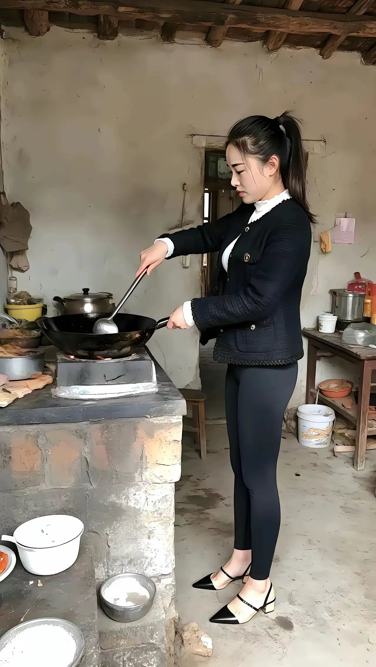 农村的新灶台也都烧气了