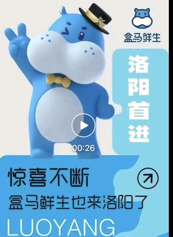 消息不保真，反正海报已经发出来了，盒马首店最终选择了洛阳涧西万达。
之前都在传盒