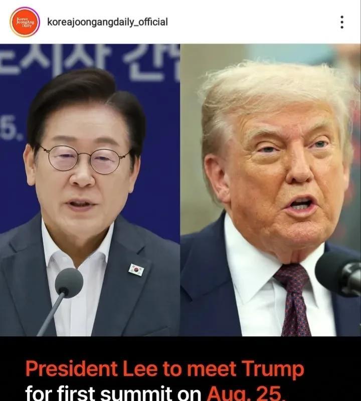 李在明将于8月25日与老特首次会晤。
韩国总统李在明计划8月24日左右抵达美国，