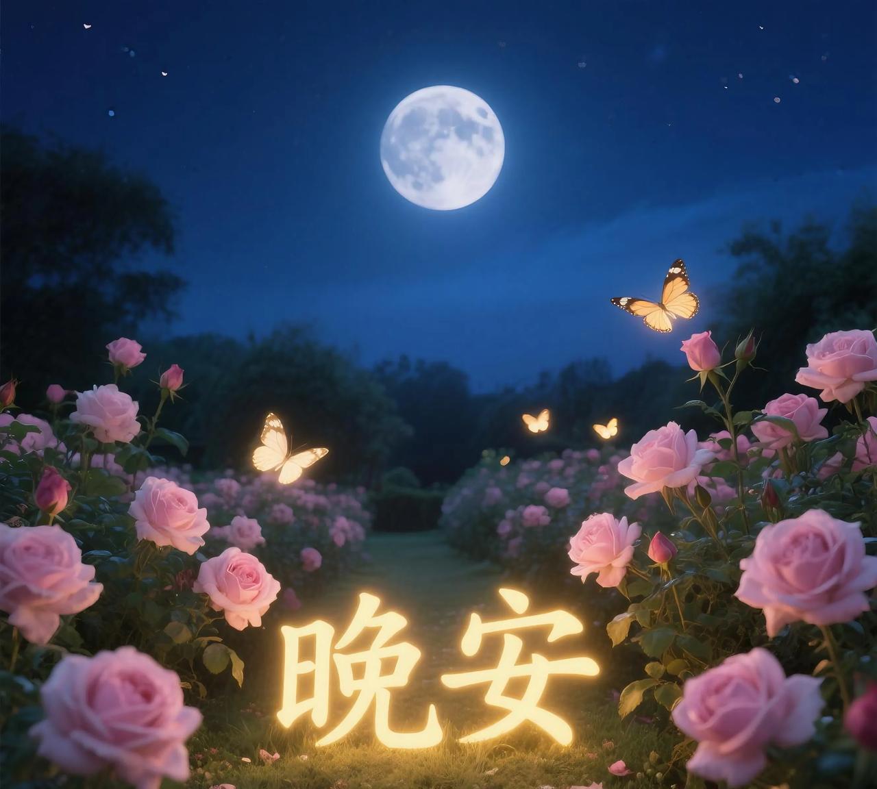 夜深了，
喧嚣褪去。
卸下一天的疲惫，
和月亮说声晚安吧。
无论今天如何，
都已