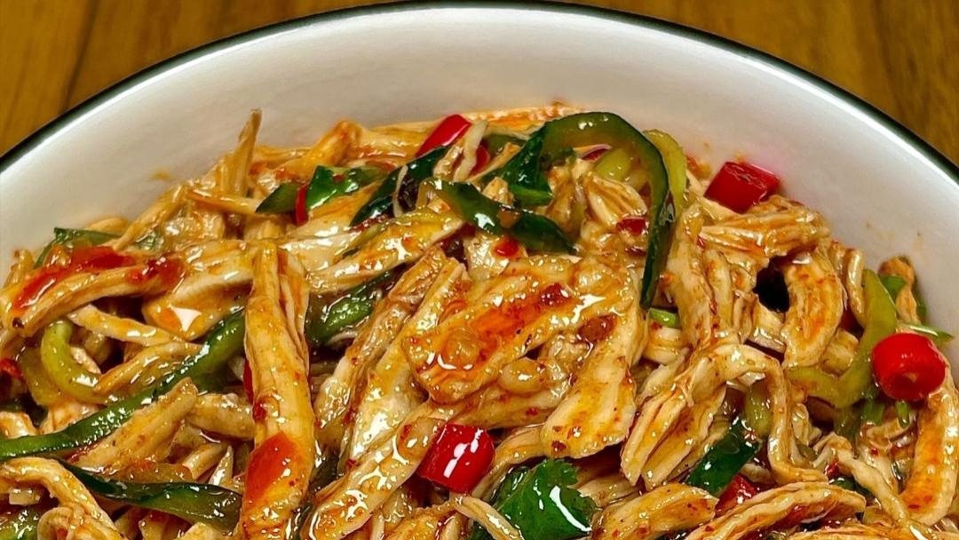 今日份“米饭杀手”——0 失败凉拌鸡胸肉，有手就能做！