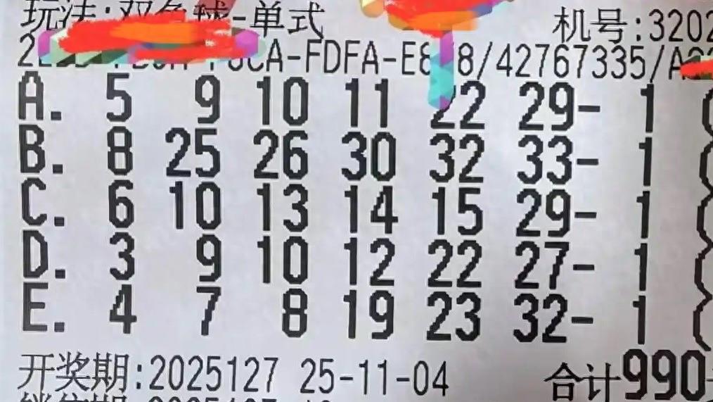 99倍票与多张票蓝球同选1，谁将一击制胜？25127期双色球晒票欣赏