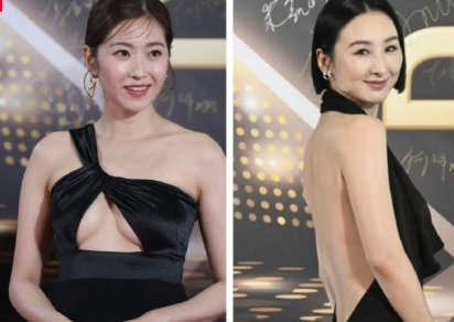 陈自瑶那件黑色礼服一出场，全场镜头都怼过去了，胸前设计大胆得让人捏把汗。张曦雯更