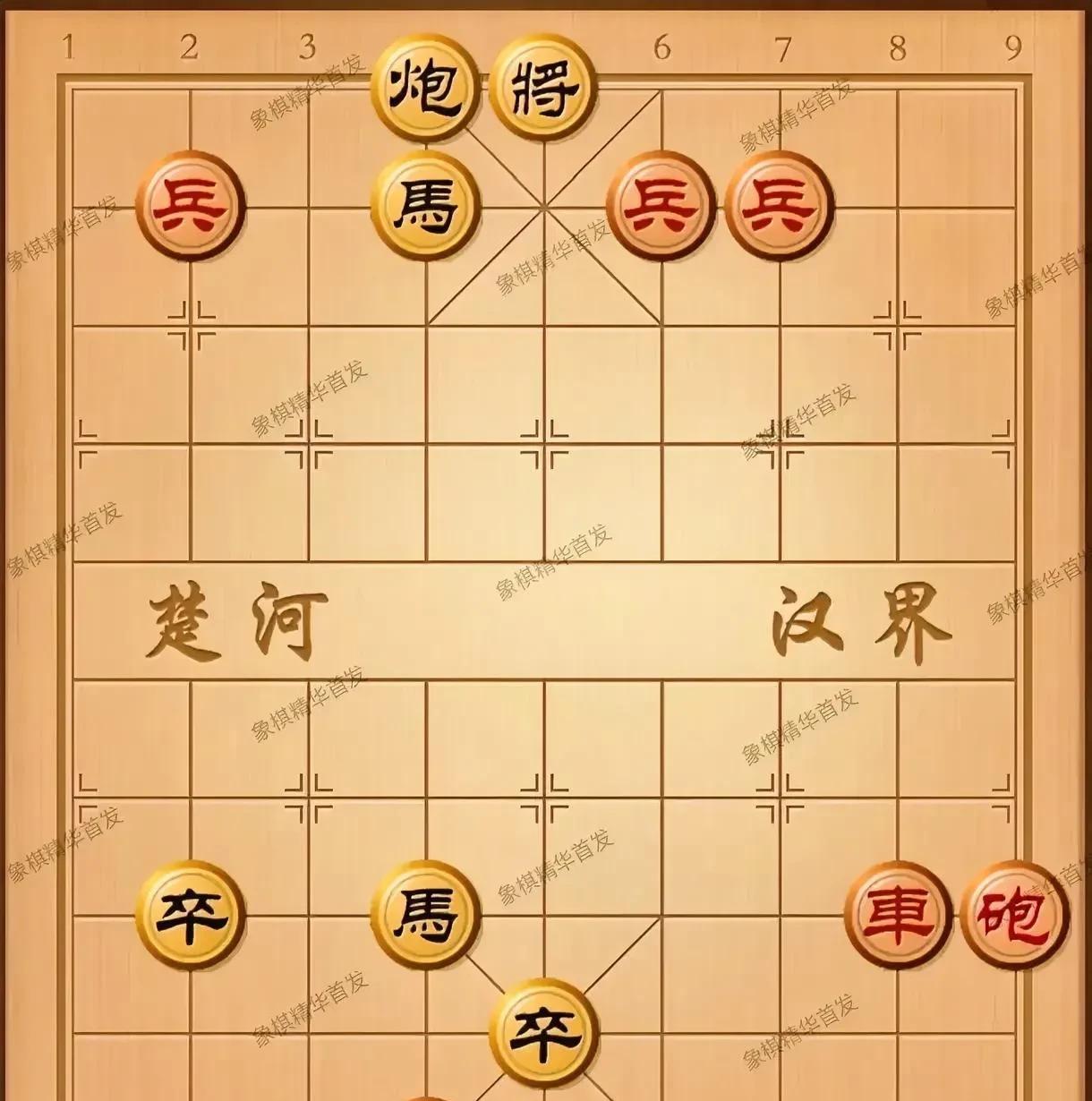 从盘面双方对阵形势看，黑棋攻势凌厉，前方是八角马带花心卒的布局，后方还有叶底藏花
