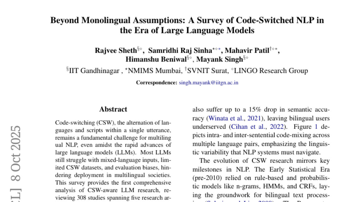 IIT甘地那加大学发布全球最大规模语码转换研究报告