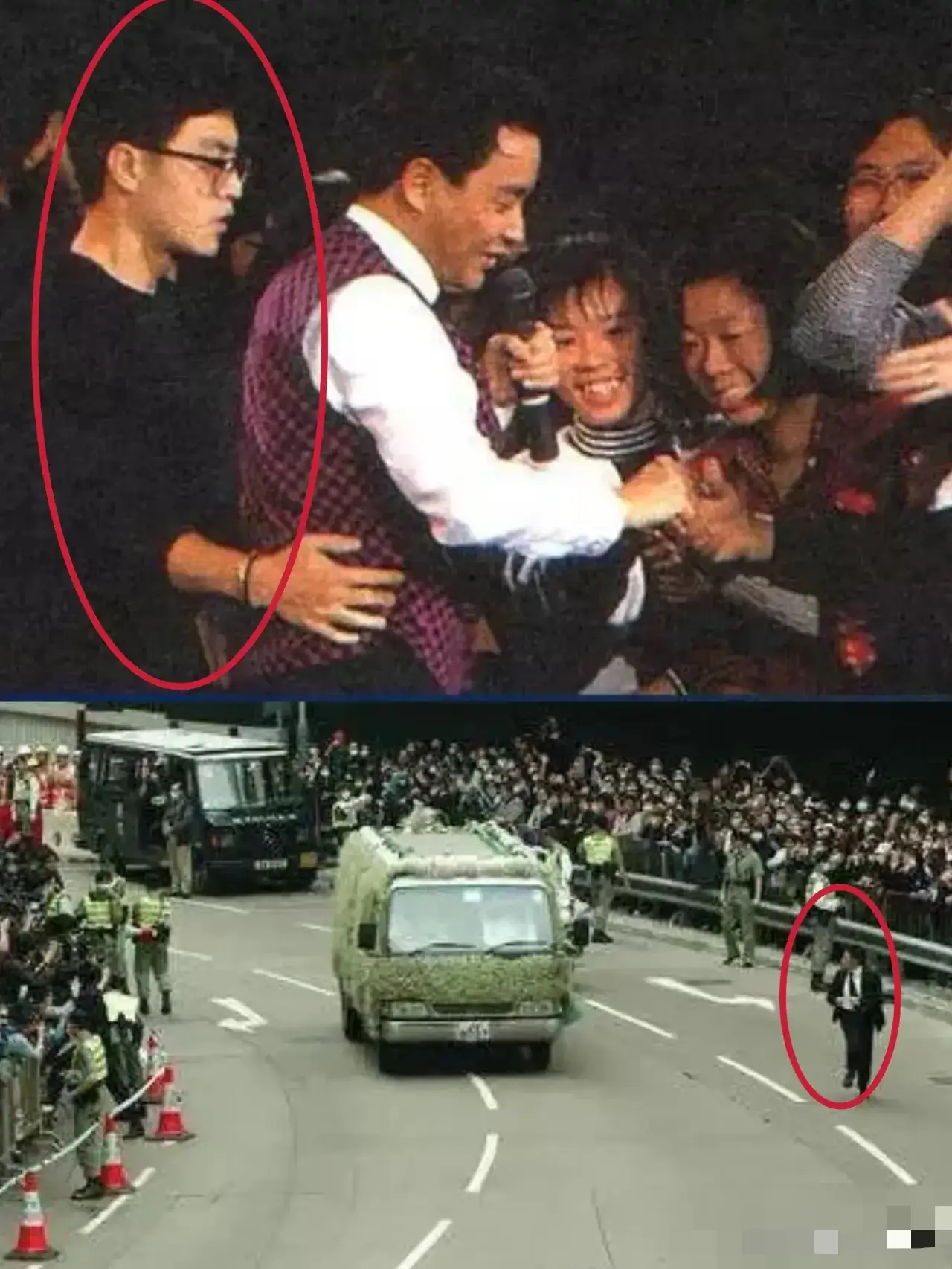 当年紧跟张国荣灵车奔跑的，不是唐鹤德，而是保镖许颂升
原来当年紧紧跟在哥哥张国荣