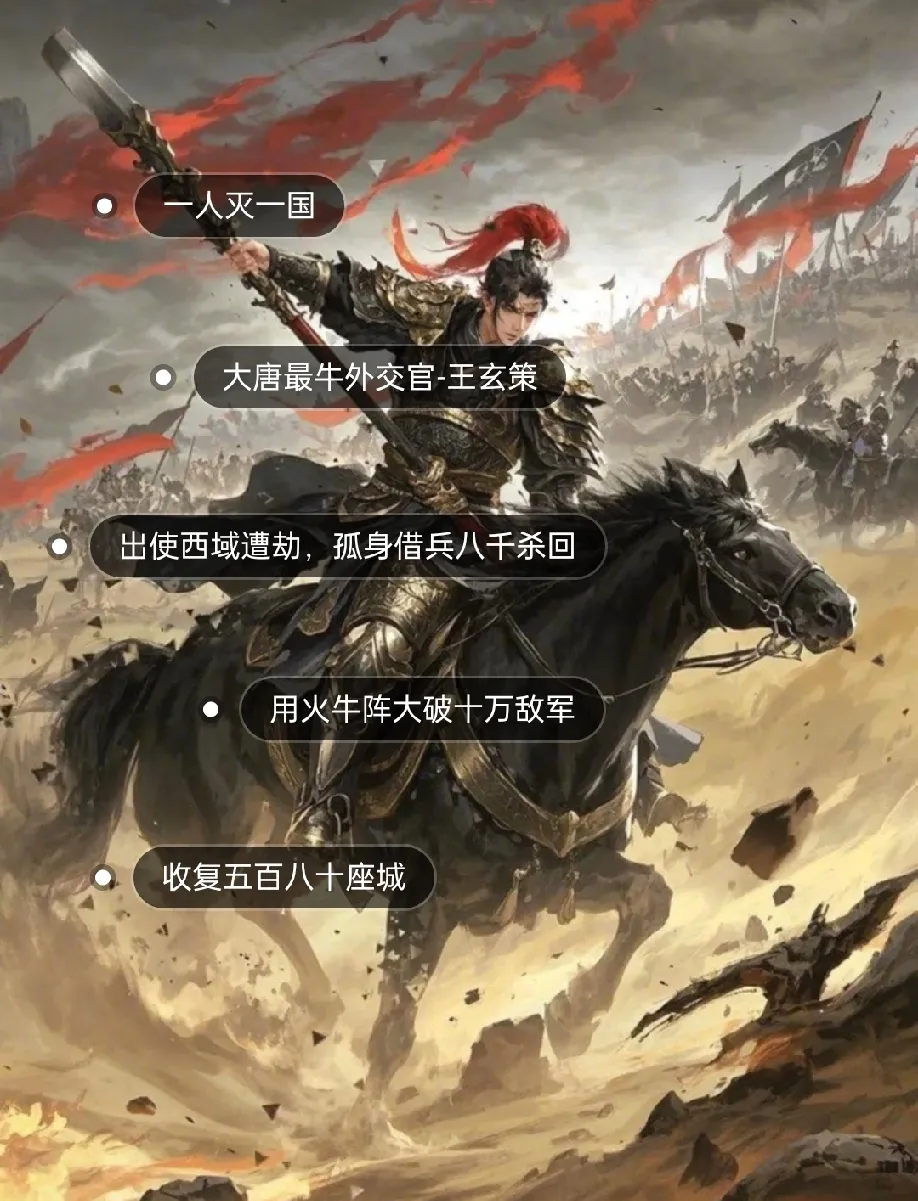 王玄策一人借兵灭一国的战绩，在那个时候都上不了台面，连史书都是一笔带过。

碰上