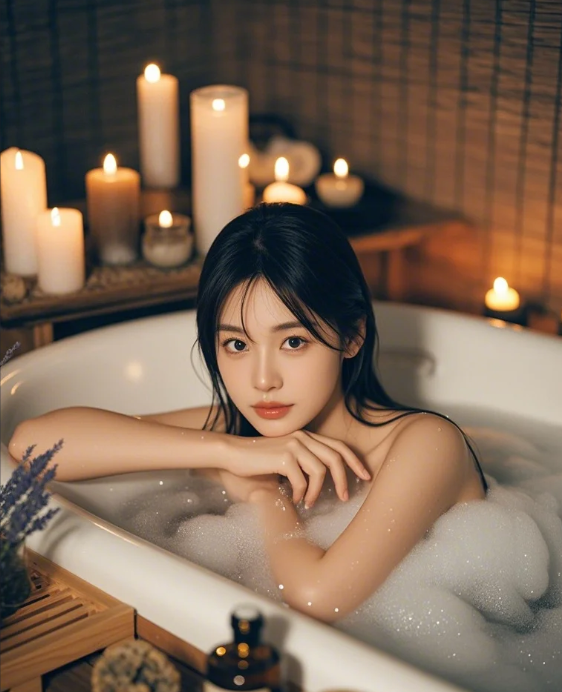 初恋感美眉泡沫遮脸 梨涡浅现甜到心坎里