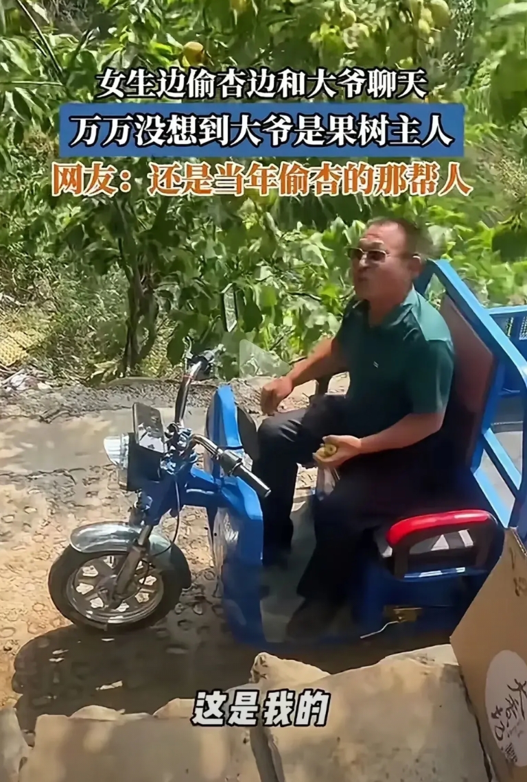 几个女子偷杏被果农抓住的视频火了。
事情是这样的，几个女子有说有笑地偷杏，还有人