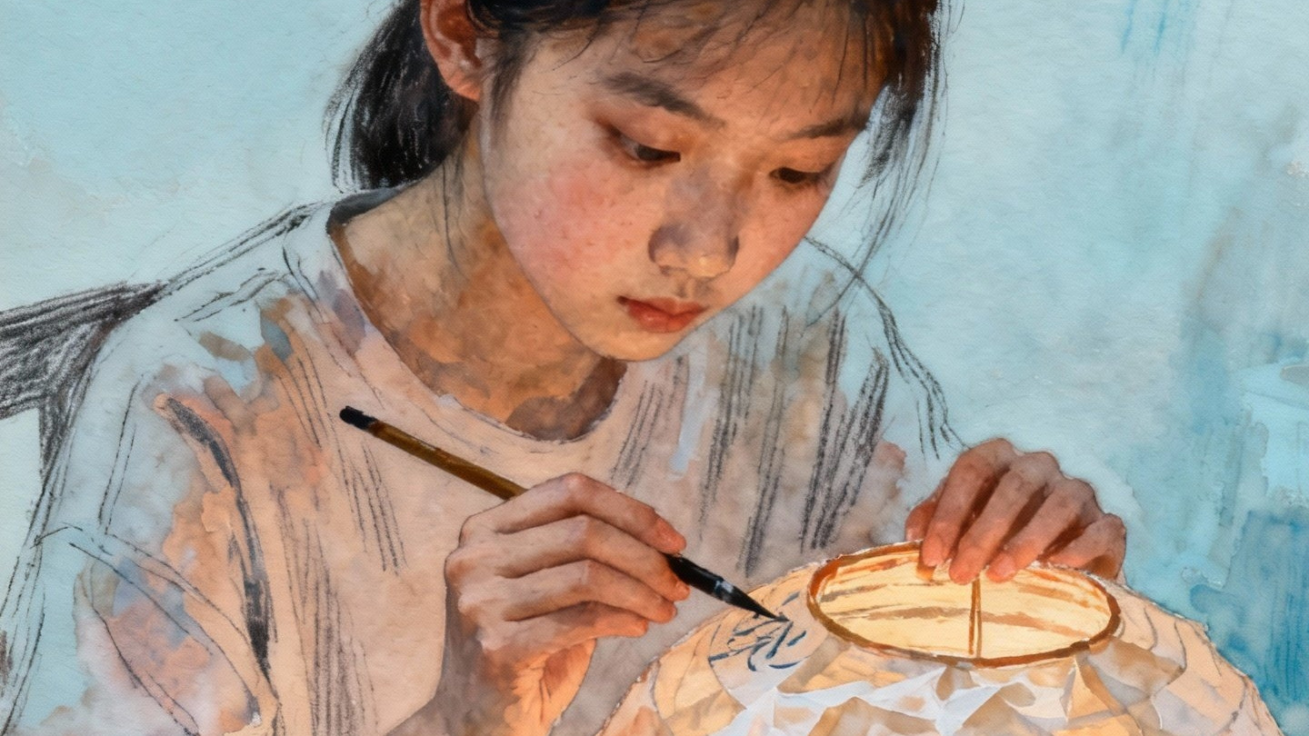 画鱼——仿佛某种隐秘的仪式，将冬日凝滞的空气搅动成液态的蓝