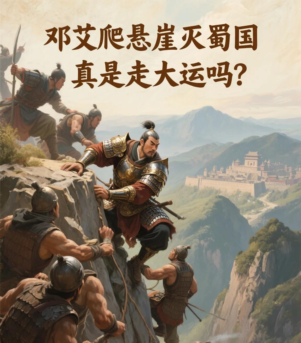 邓艾爬悬崖灭蜀国真是走大运吗？
您绝对想不到：一群饿到啃树皮的残兵，裹着毛毯滚下