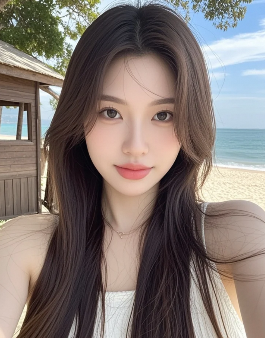 大眼睛+大海=双倍清澈，你心动了吗？