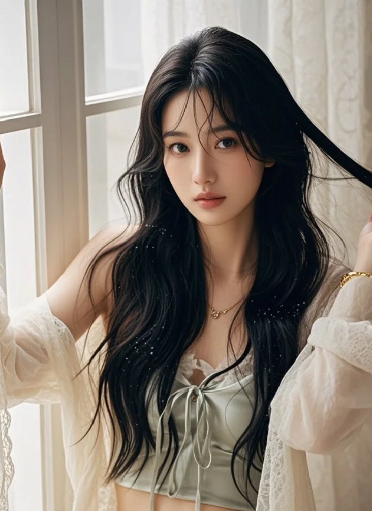 阳光穿过水汽，她在光影里美得危险
