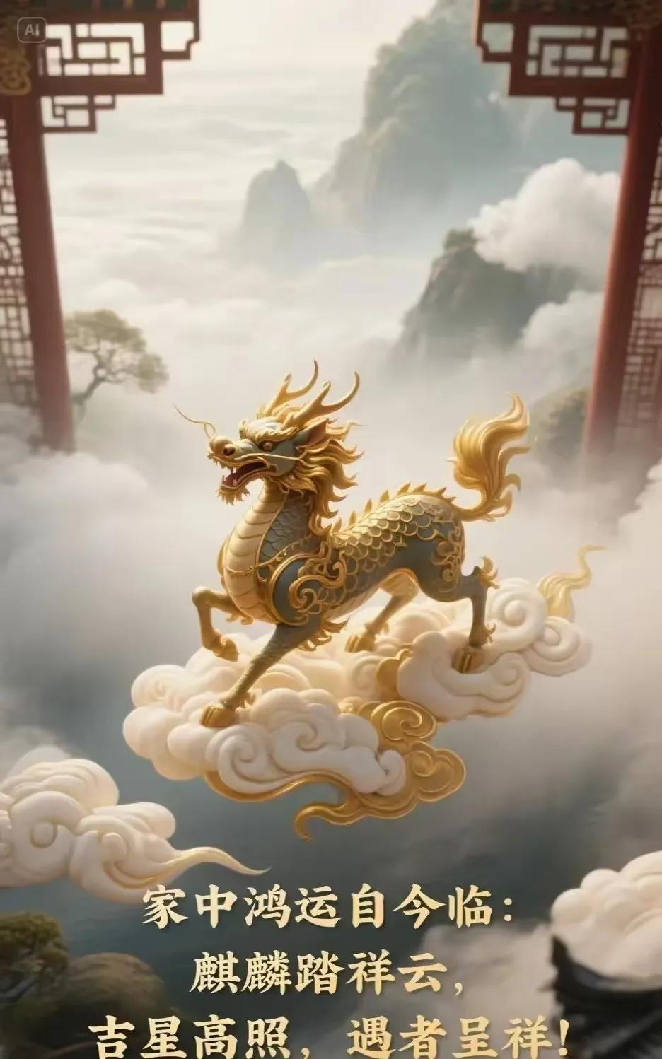 麒麟送祝福
好运自然来
今年发大财