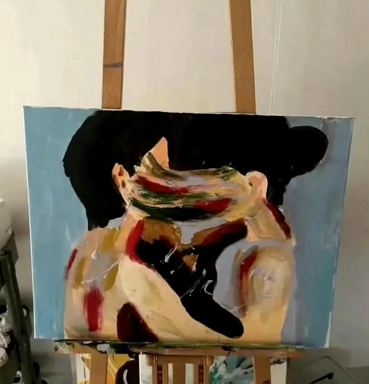 金赛纶生前画的几幅画，诡异恐怖，又让人觉悲剧，半露肩的少女在即将凋零的向日葵里。