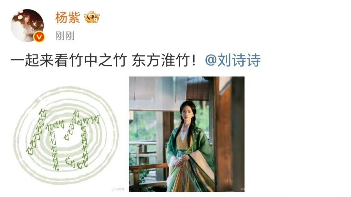 从宣传互动看杨紫、刘诗诗友好情谊——聚焦淮水竹亭相关动态！
