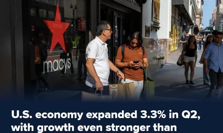 美国经济的两架马车都正在病情加重之中。
当美国修改二季度经济增长率，名义gdp高