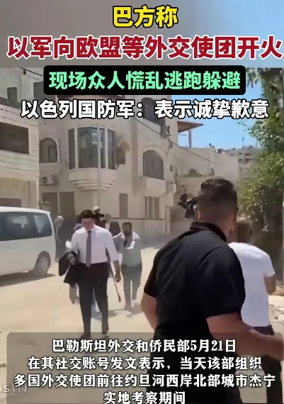 以色列真的分不清大小王了，真不知道自己几斤几两了！
以色列军队向欧盟外交使团开火