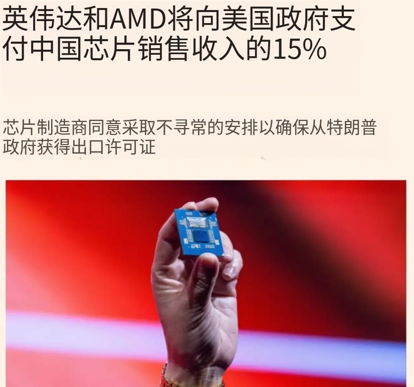 突发新闻——英伟达将在华芯片销售收入 15% 上交美国政府

据《金融时报》报道