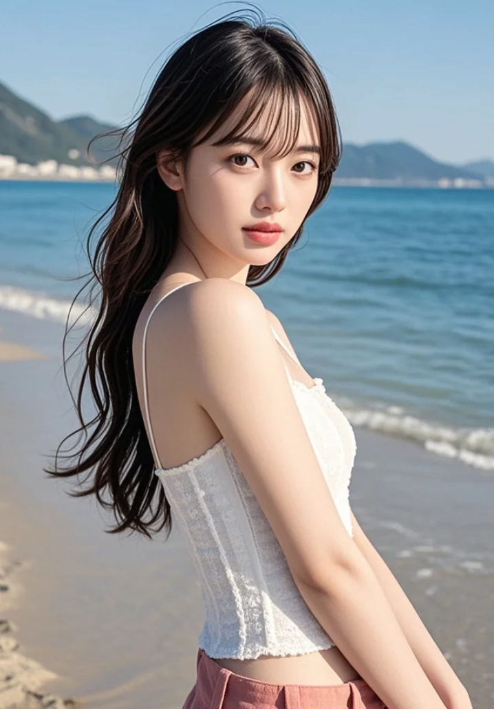 海边的日落见证了她的美丽，也记录了我们的故事。