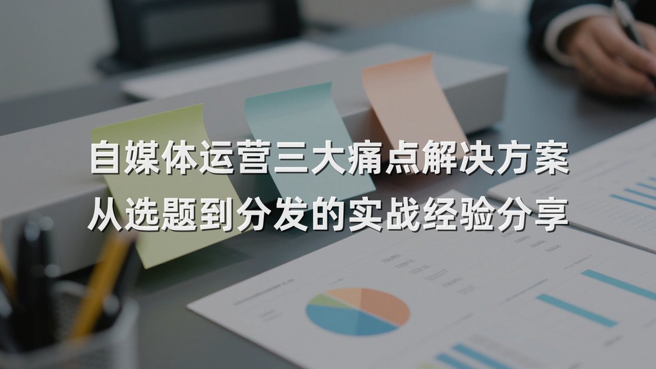 自媒体运营三大痛点解决方案 从选题到分发的实战经验分享