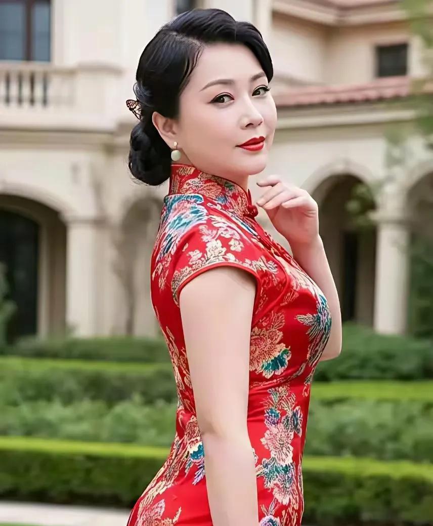 咏红衣美女
红袍映日鬓生香，
庭院深深舞霓裳。
绰约风姿谁与比？
天香一脉韵无双