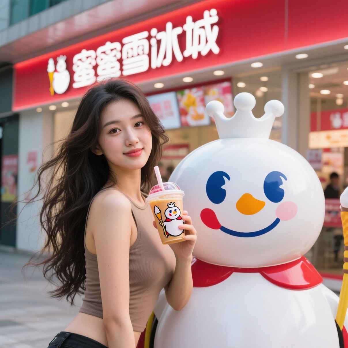 奶茶配美女，绝绝子！你觉得呢？