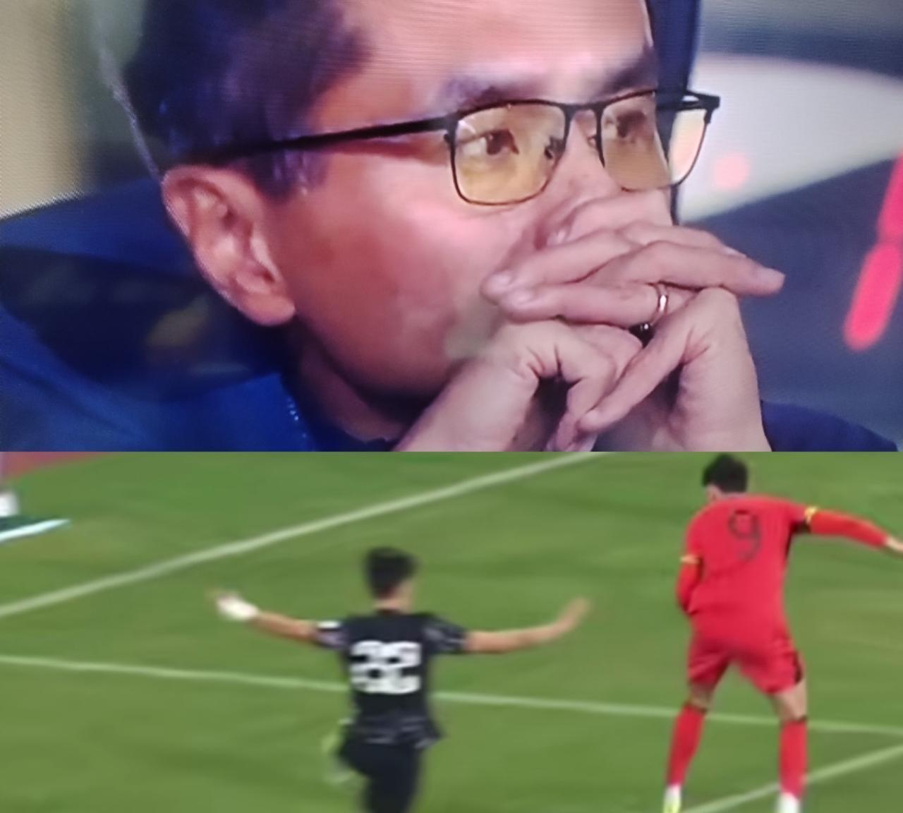 邵佳一观赛拜合拉木献上投名状，今后几年国足强力中锋有他位置！与韩国队比赛中拜合拉