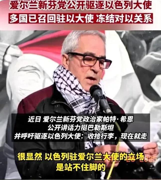 爱尔兰制裁以色列完全没有后顾之忧，是制裁以色列最为合适的国家。
爱尔兰公开驱逐以