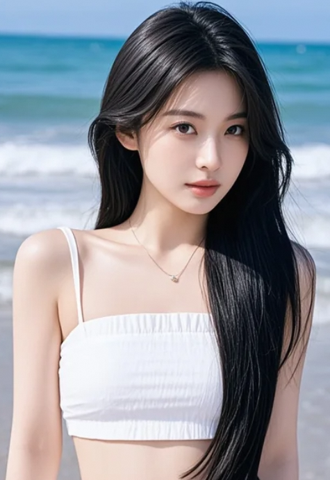 小姐姐静静站着，美得像一幅会呼吸的胶片画面！
