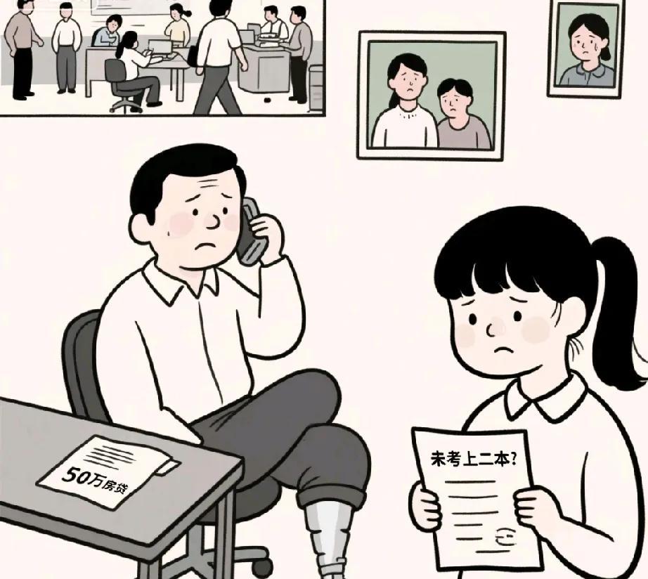 邻居家丫头没考上二本想读书，瘸腿爹咬牙摆手："家里50万房贷，读不起！"姑娘气得