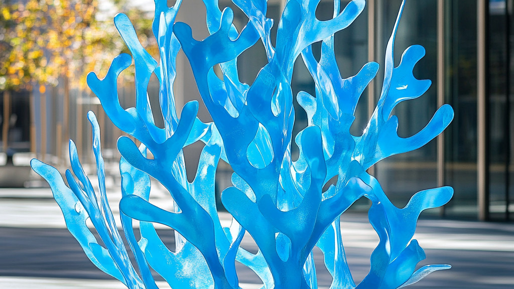 ​蓝色珊瑚雕塑：深海梦境的陆地绽放