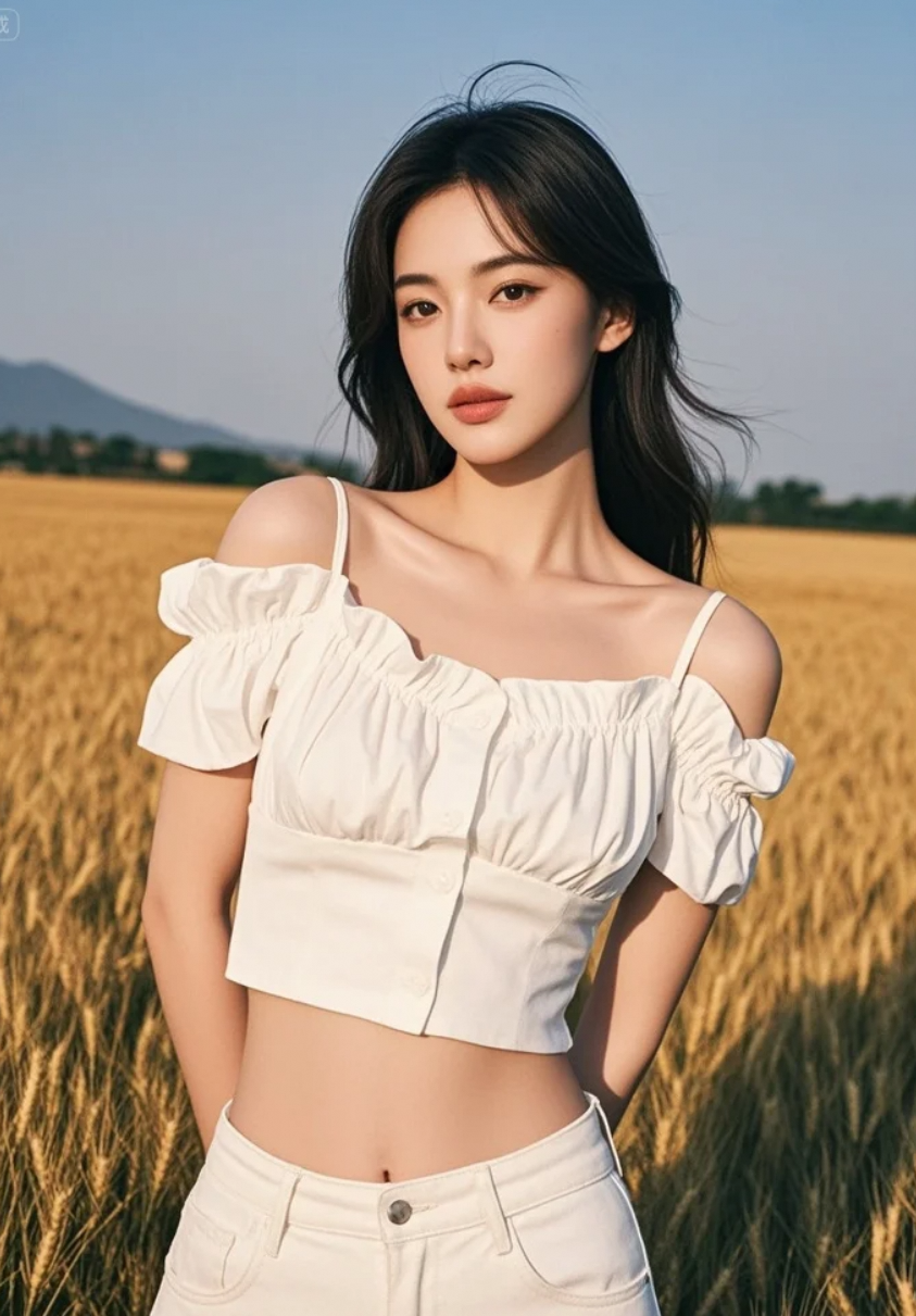 风吹麦浪千重浪，不及她眼底那一抹温柔的光。