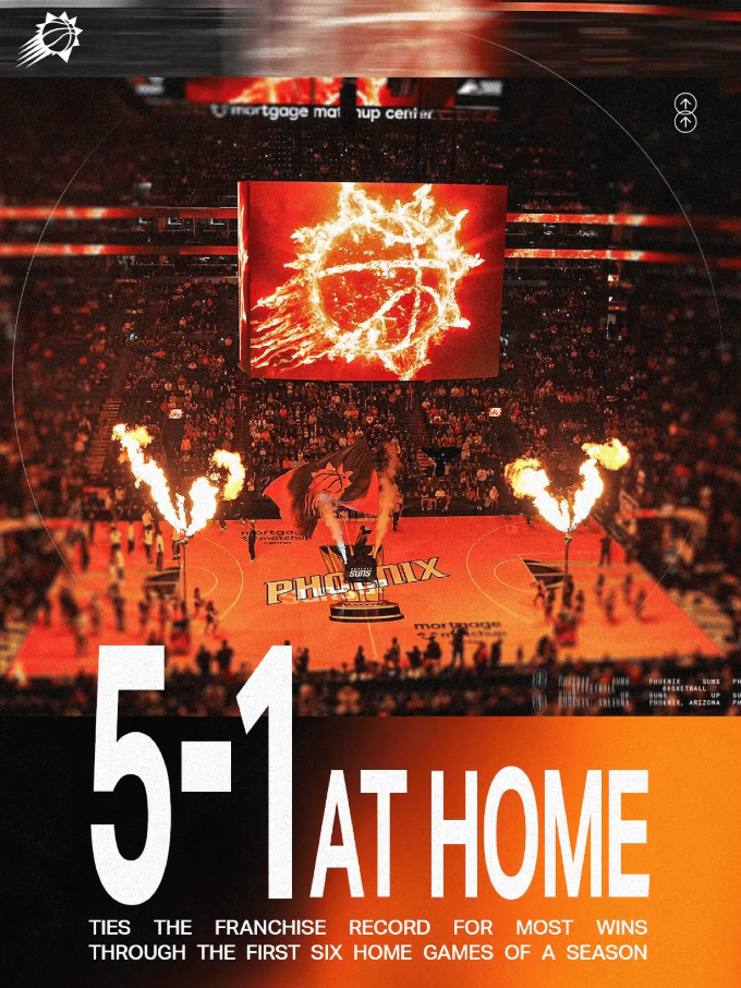 NBA常规赛，太阳121-98击败鹈鹕。
赛后太阳官媒更新了动态，晒出一张照片与