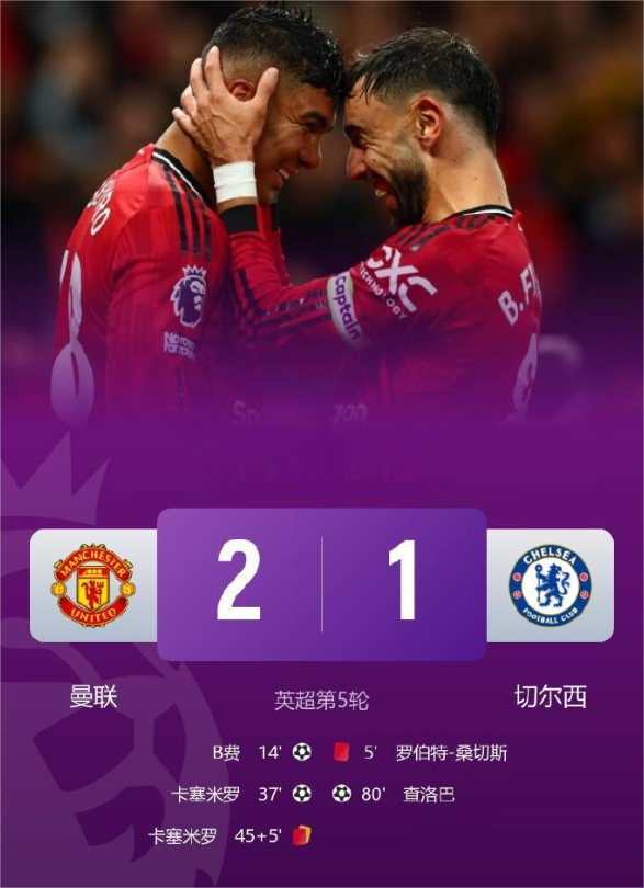 剧情拉满！ 曼联2比1切尔西 

英超第五轮：十人曼联2-1力克十人切尔西！桑切