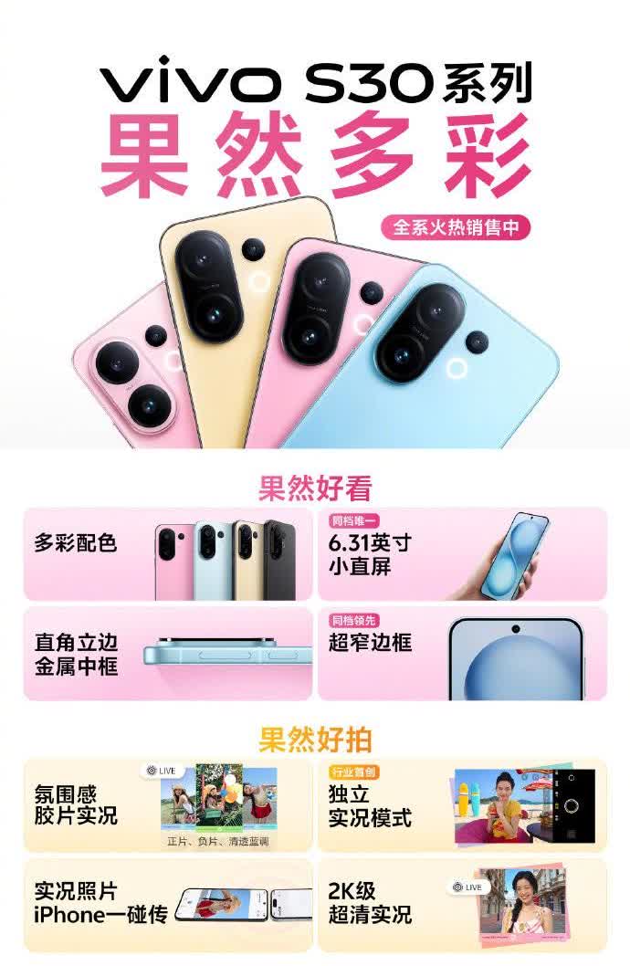 最近vivo S30系列听说卖爆了？说真的，如果要在二千、三千元选一台最适合的新
