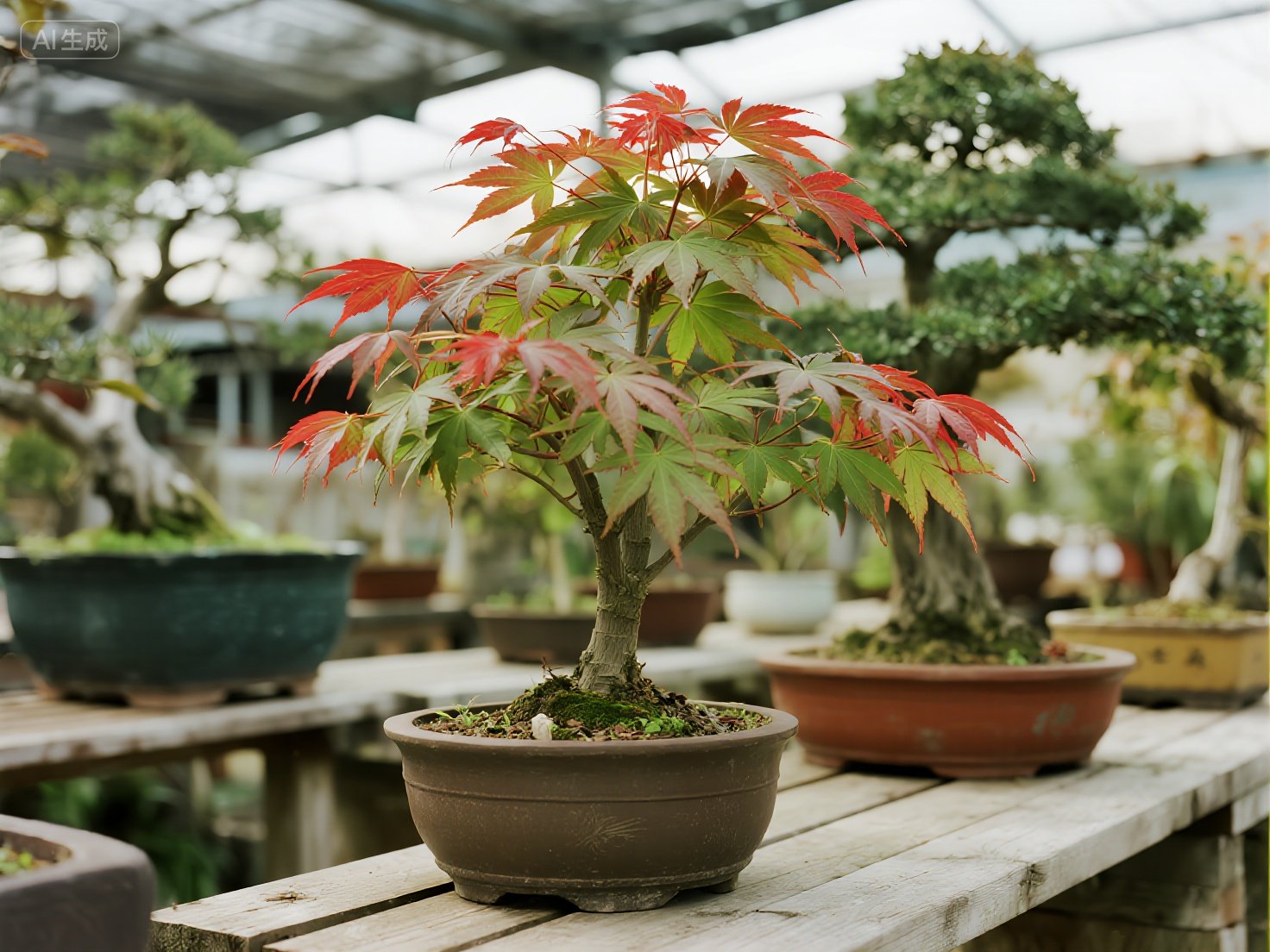 红枫晒太阳：春秋 “日光浴”，夏天 “戴墨镜”，冬天 “烤暖气”