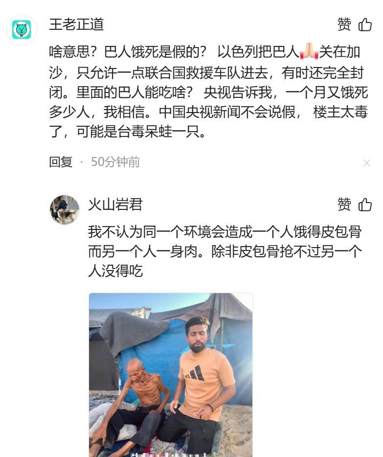明眼人还是有的，其实这完全是显而易见的加沙巴勒斯坦的摆拍骗子。
