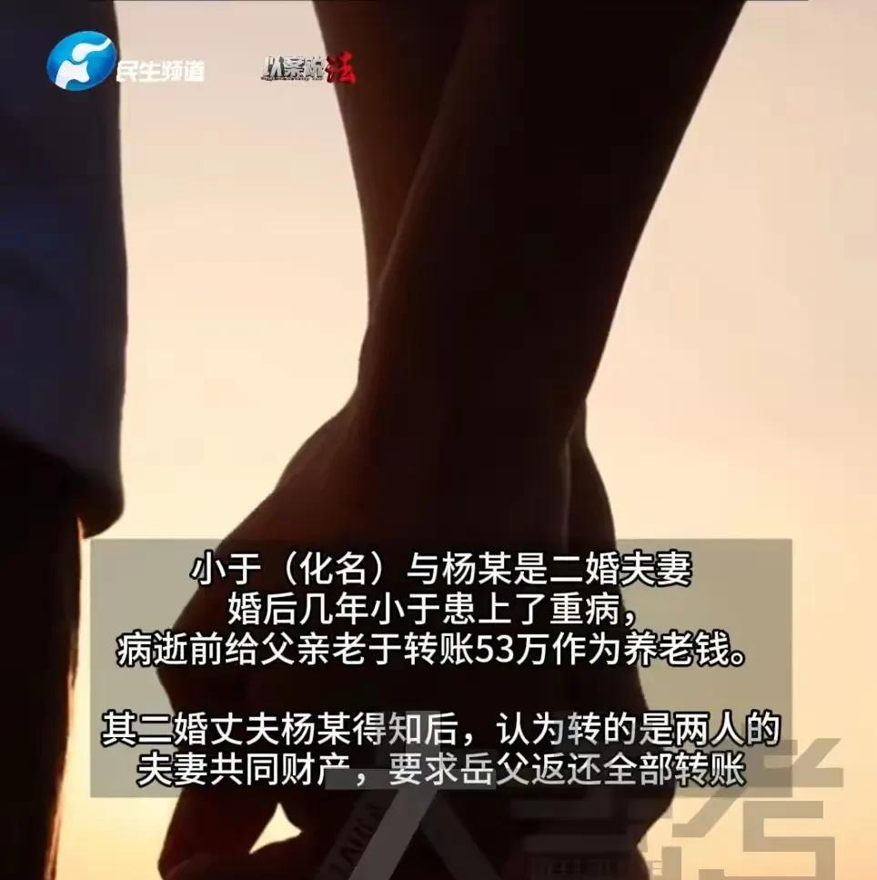 女儿去世前给父亲转53万遭丈夫起诉索还
女子离婚再婚，二婚后不久就生下重病，眼看