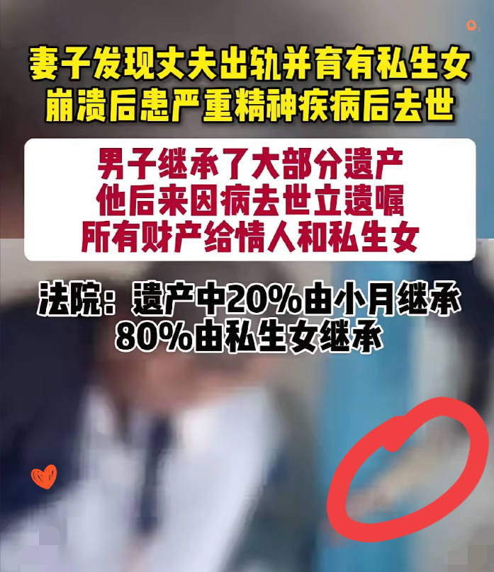 懂法和不懂法的人都沉默了！

       妻子因丈夫出轨有私生女崩溃重病离世，