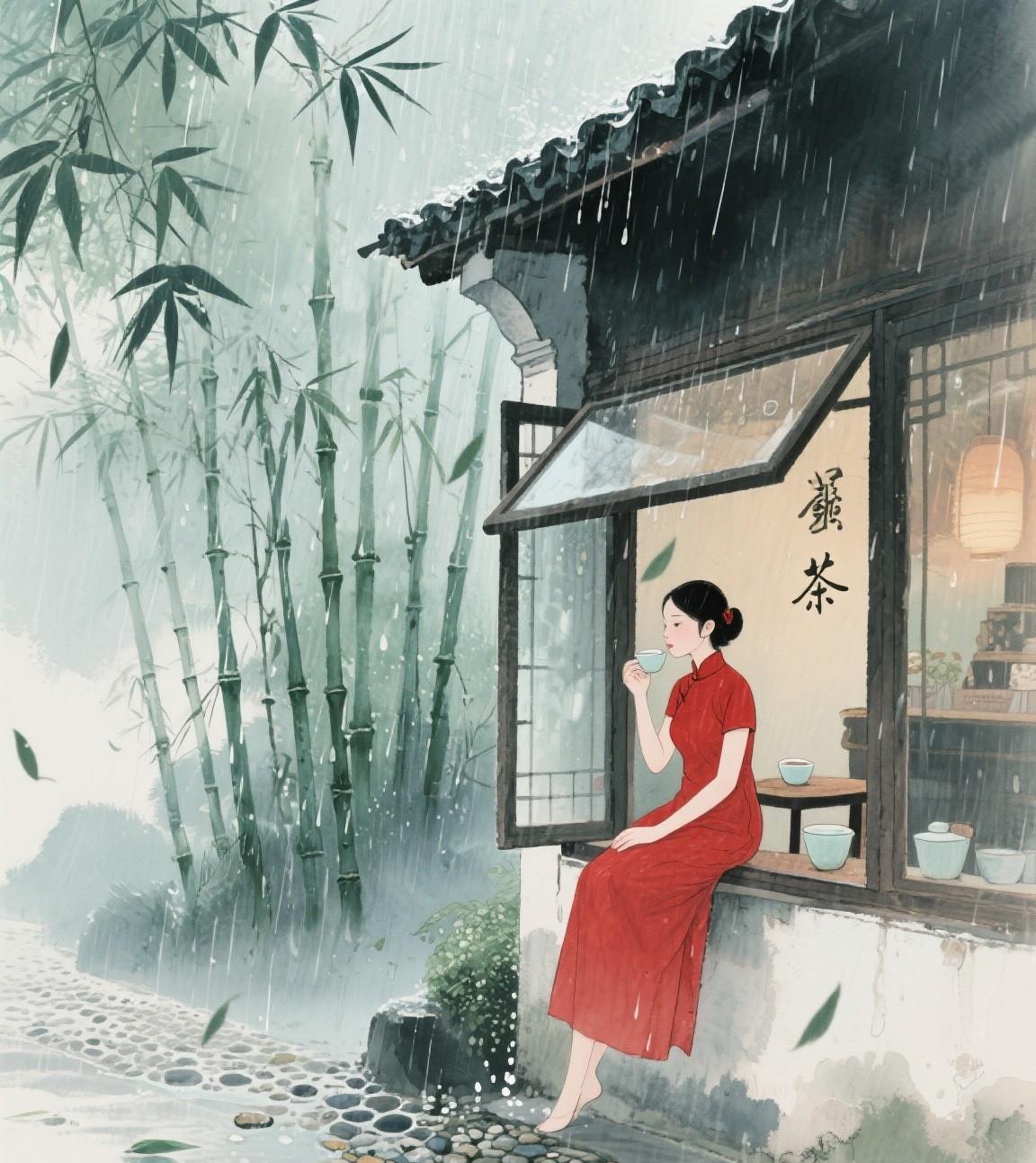 漫进窗时，
可放空发会儿呆——
想昨日的茶温，
想明日的花事，都好；
什么都不想