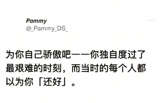 为你自己骄傲吧