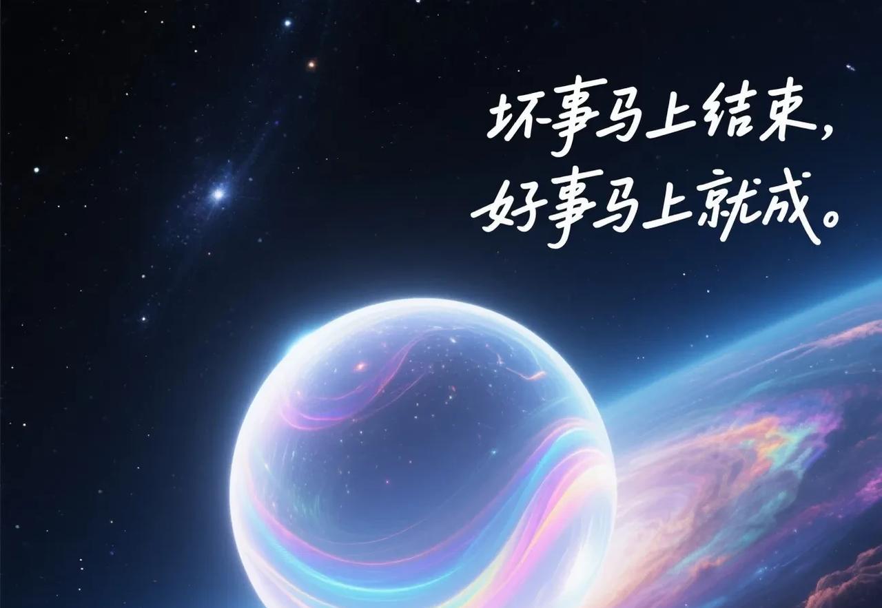 宇宙传讯：
坏事马上过，
早点睡，
明天好事就成了。
最近是不是觉得心里像压着块