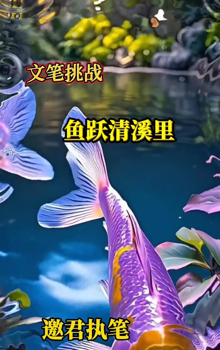 文笔挑战：鱼跃清溪里。
邀君执笔。