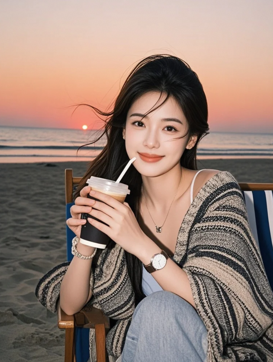 她是黄昏里的剪影，却照亮了我的整个视线