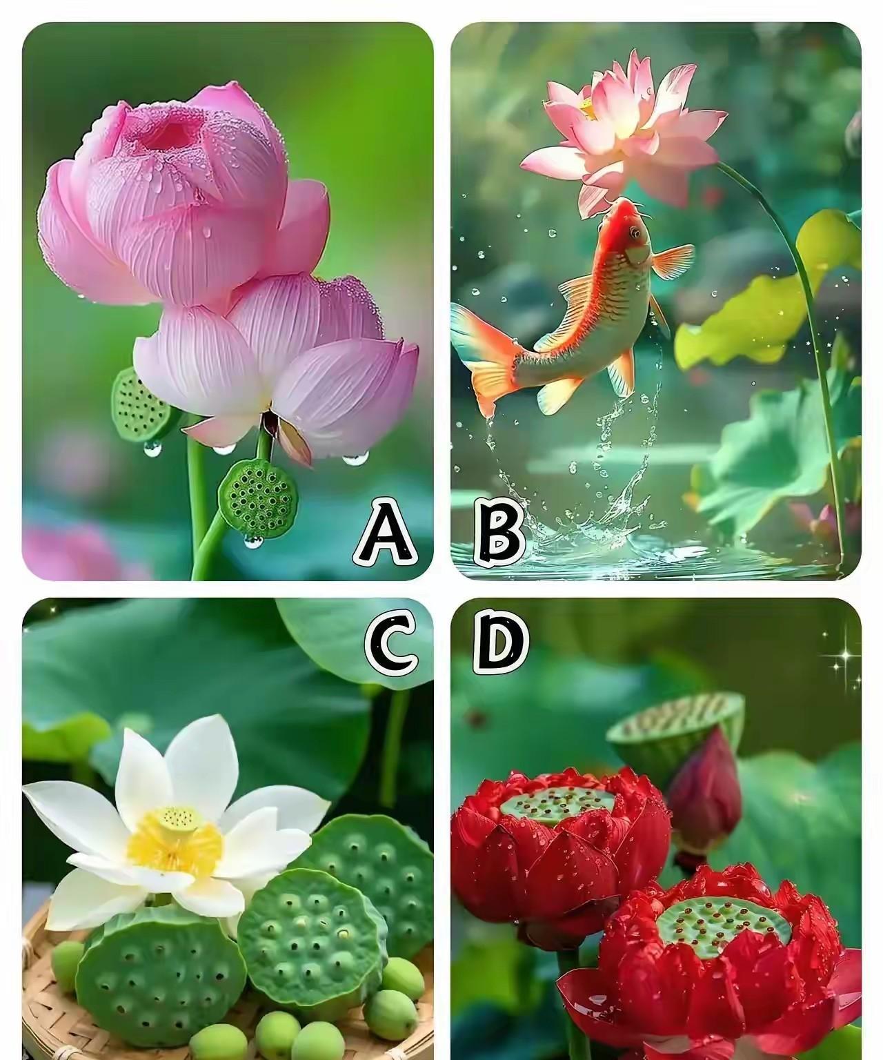 今年有啥鸿运砸中你？
下面四幅图的花，你会选择哪一幅图的呢？
据说这个测试非常准