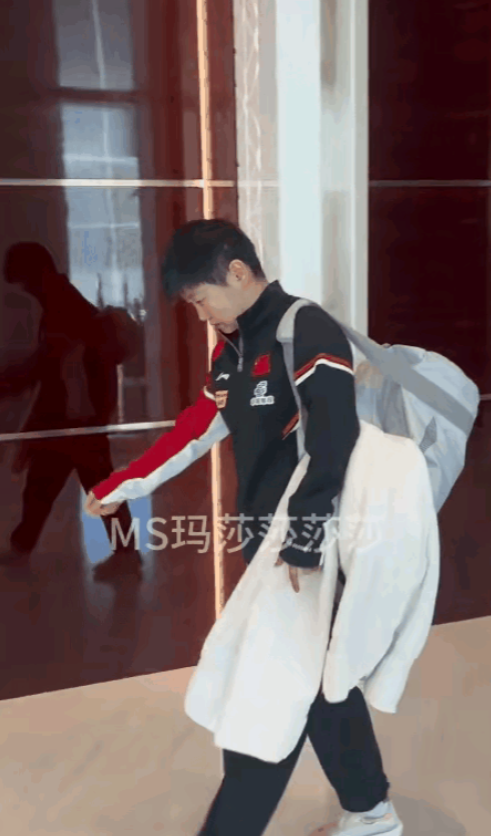 孙颖莎王楚钦马上到达会场，王楚钦肖战在前面，孙颖莎和翔哥跟在后面。
可能有教练在