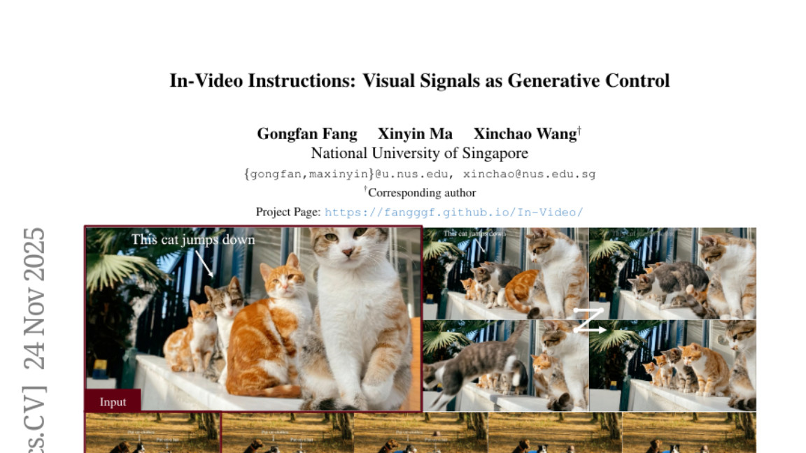 新加坡国立大学：让视频生成变得如同手绘指示图一样简单