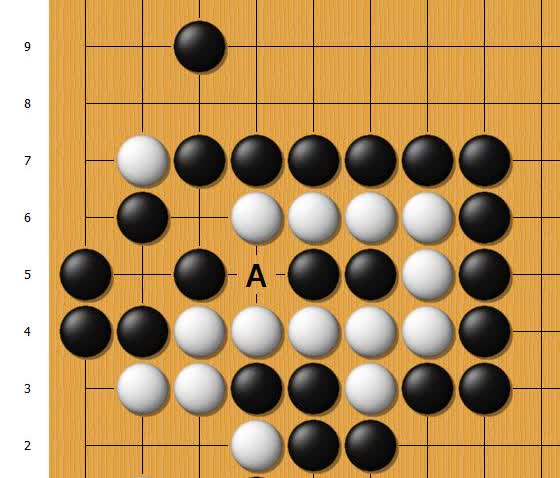 A位粘，有个接不归，化解这个问题就有答案了。难度，业余1段
图一：黑先，如何杀